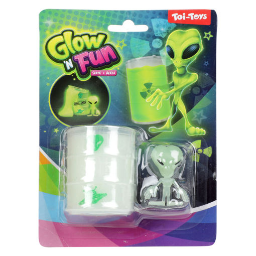 Picture of Glow n Fun Oil Barrel with Glow in the Dark Slime & Alien